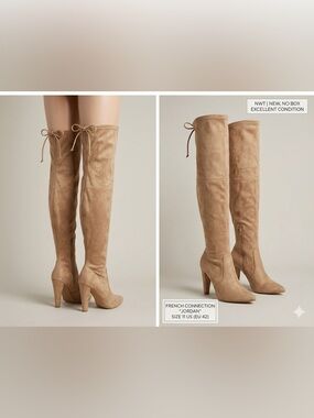 French Connection Jordan Tan Over-the-Knee Boots - Size 11